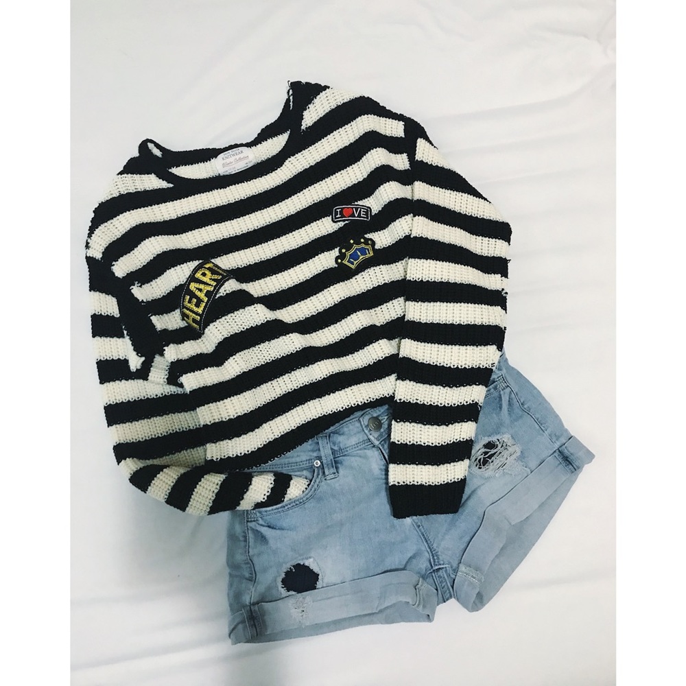 Zara Knit Sweater with Stripes